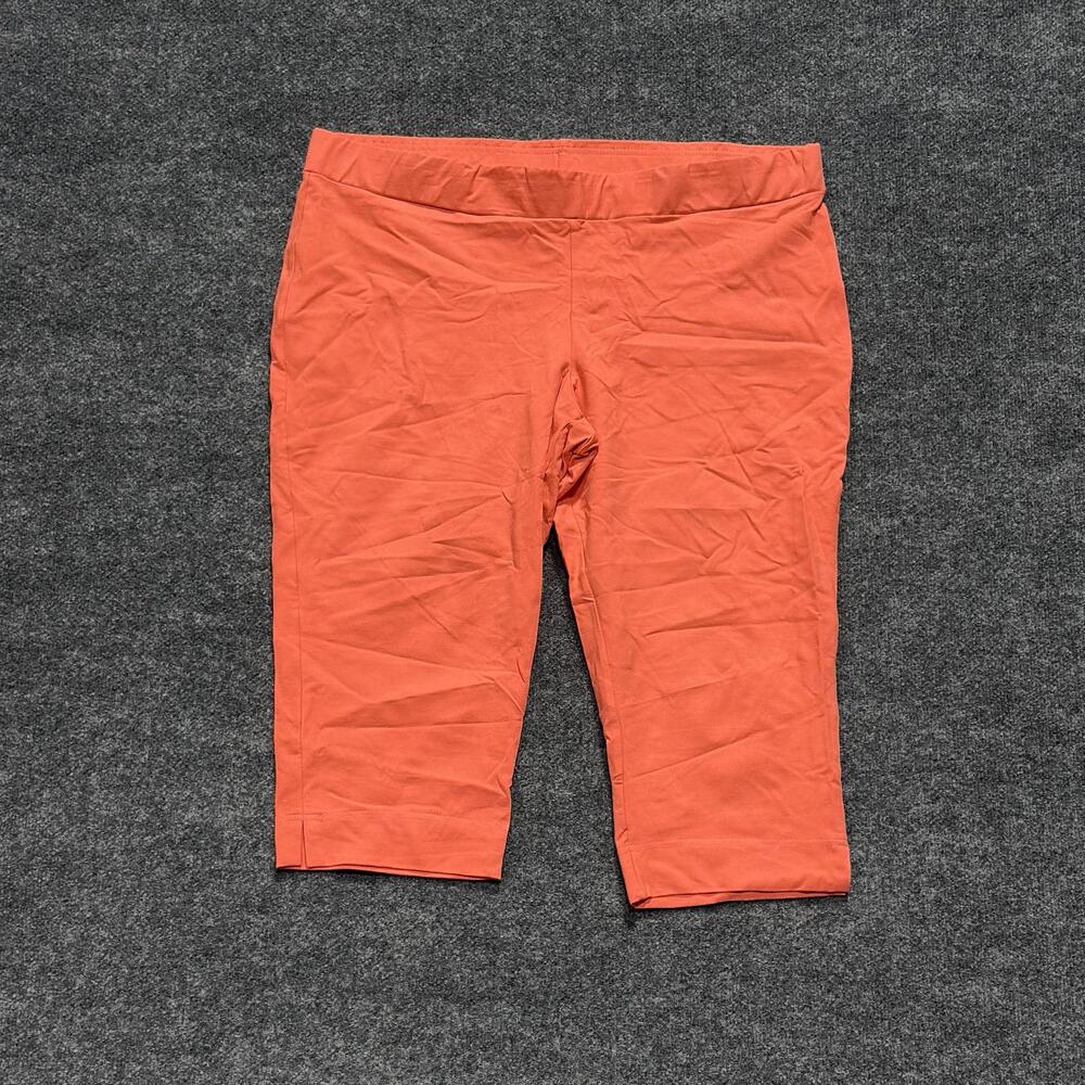 Women With Control Leggings Womens 2X Coral Capri Pull On Stretch Jersey Pants